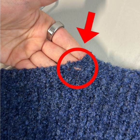 Carraig Donn Blue Wool Blend Sweater Cardigan Size M Chunky Knit Artsy Grandma - Picture 13 of 13